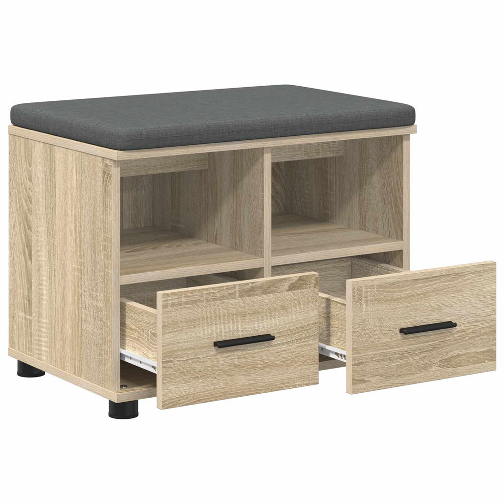 Panca per ingresso con cuscino Rovere Sonoma 60 x 38 x 46 cm
