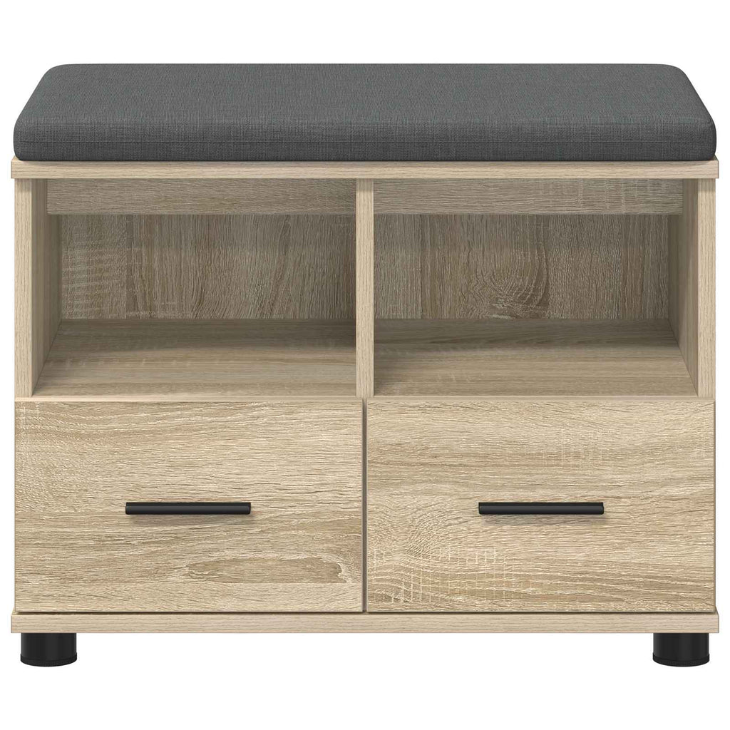 Panca per ingresso con cuscino Rovere Sonoma 60 x 38 x 46 cm