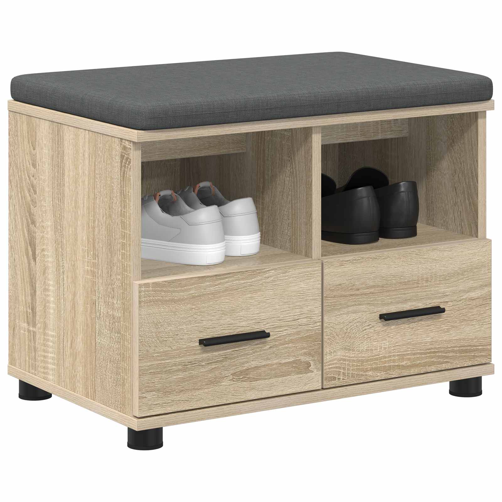 Panca per ingresso con cuscino Rovere Sonoma 60 x 38 x 46 cm