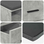 Panca per ingresso con cuscino Grigio Cemento 60 x 38 x 46 cm