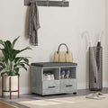 Panca per ingresso con cuscino Grigio Cemento 60 x 38 x 46 cm