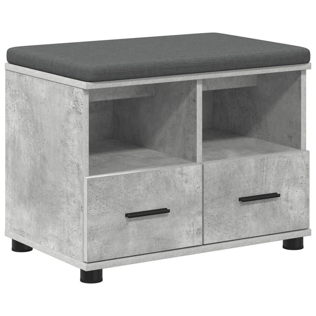 Panca per ingresso con cuscino Grigio Cemento 60 x 38 x 46 cm