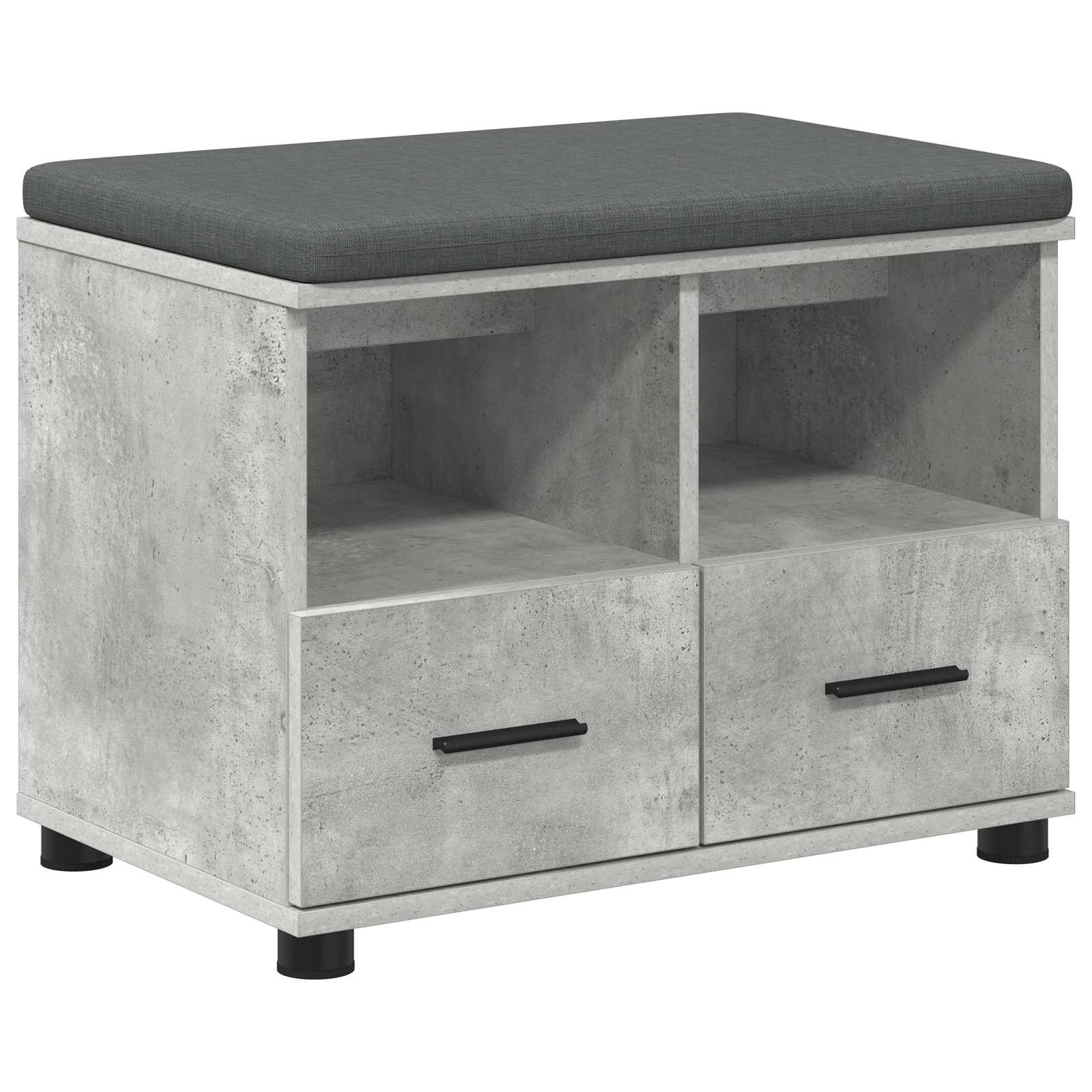 Panca per ingresso con cuscino Grigio Cemento 60 x 38 x 46 cm