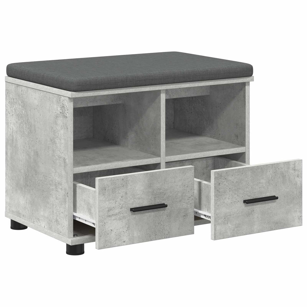 Panca per ingresso con cuscino Grigio Cemento 60 x 38 x 46 cm