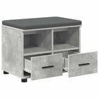 Panca per ingresso con cuscino Grigio Cemento 60 x 38 x 46 cm