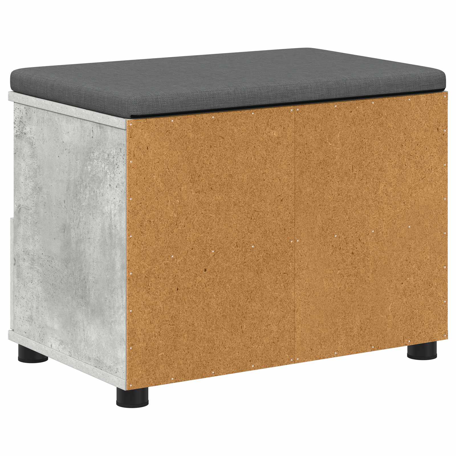 Panca per ingresso con cuscino Grigio Cemento 60 x 38 x 46 cm
