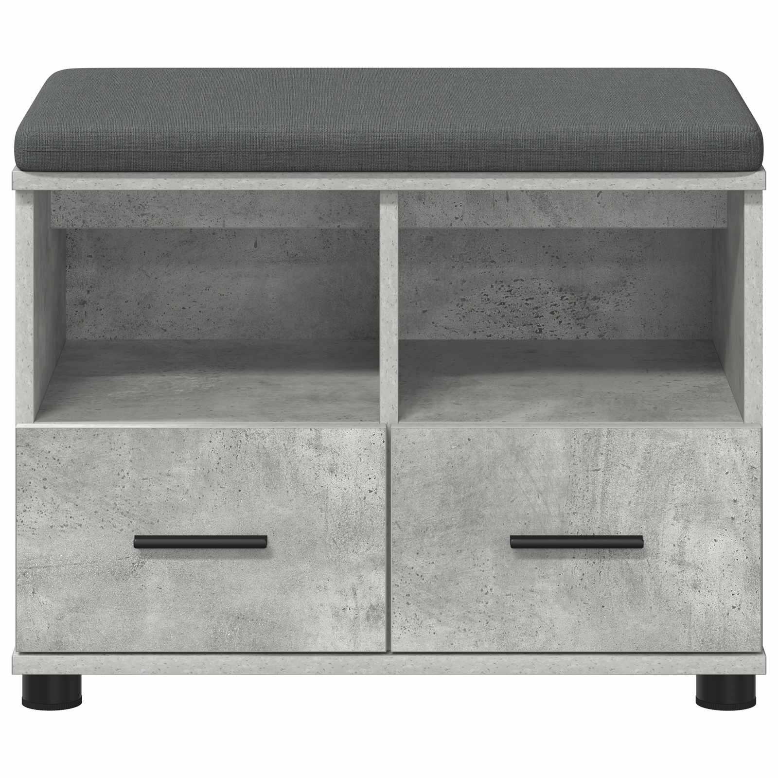 Panca per ingresso con cuscino Grigio Cemento 60 x 38 x 46 cm