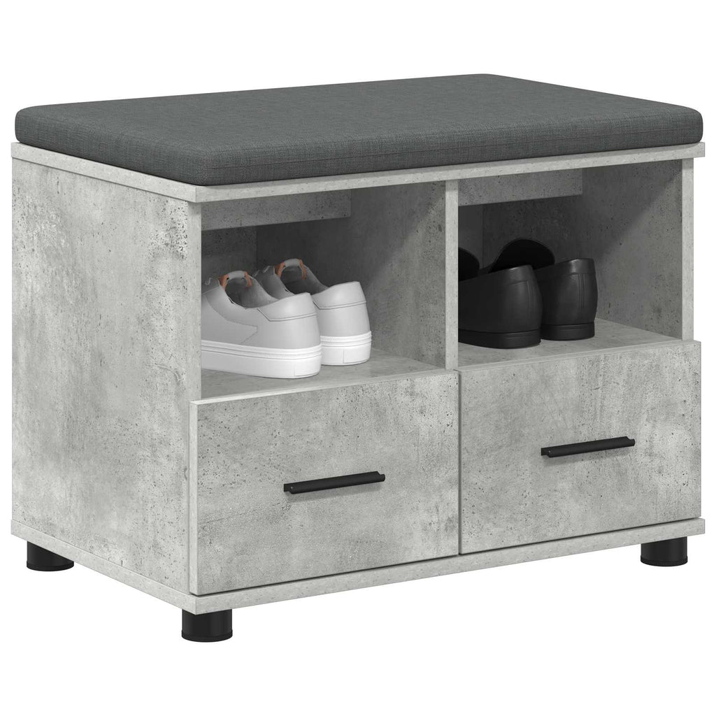 Panca per ingresso con cuscino Grigio Cemento 60 x 38 x 46 cm