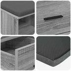 Panca per ingresso con cuscino Sonoma grigia 60 x 38 x 46 cm