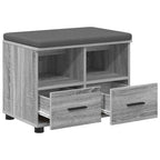 Panca per ingresso con cuscino Sonoma grigia 60 x 38 x 46 cm