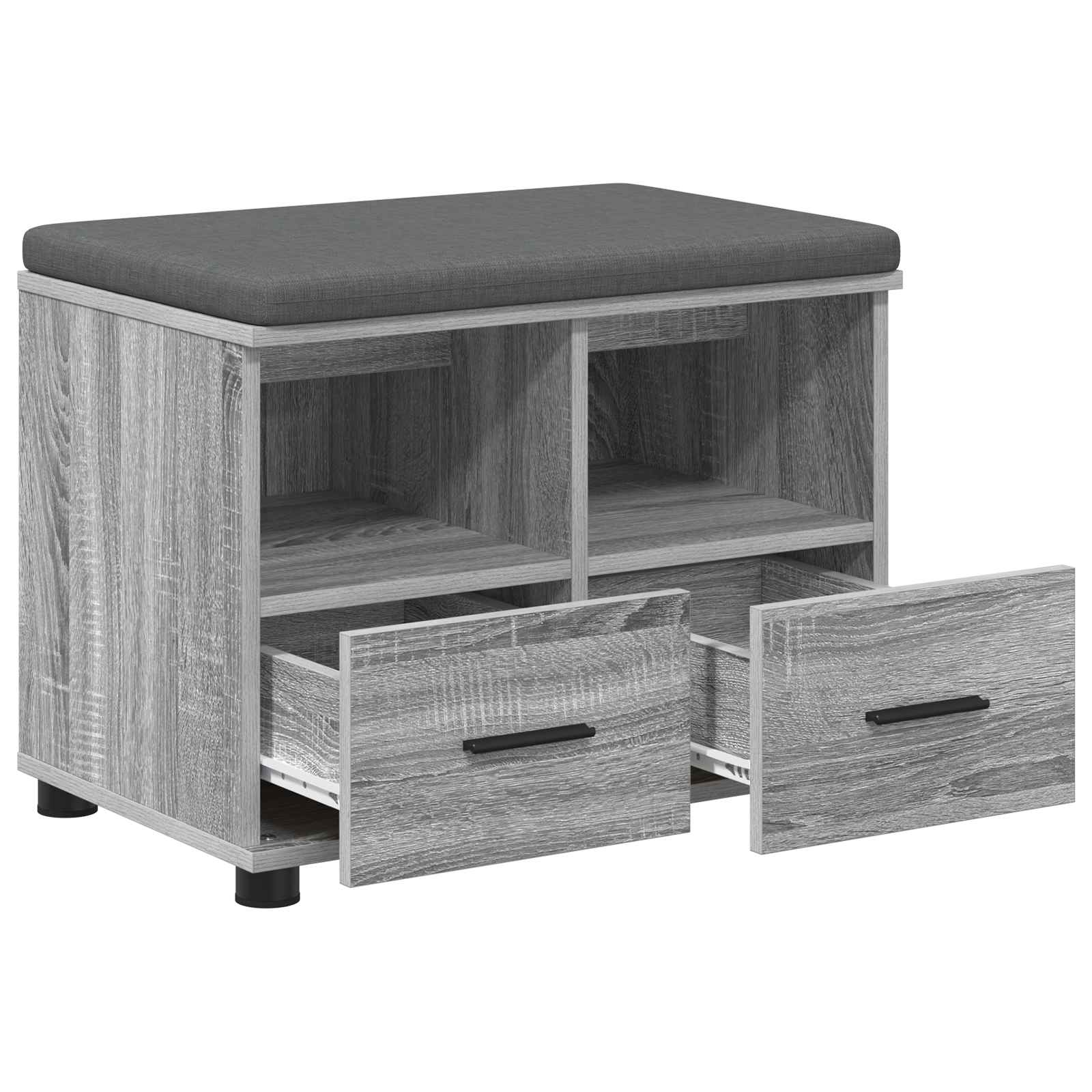 Panca per ingresso con cuscino Sonoma grigia 60 x 38 x 46 cm