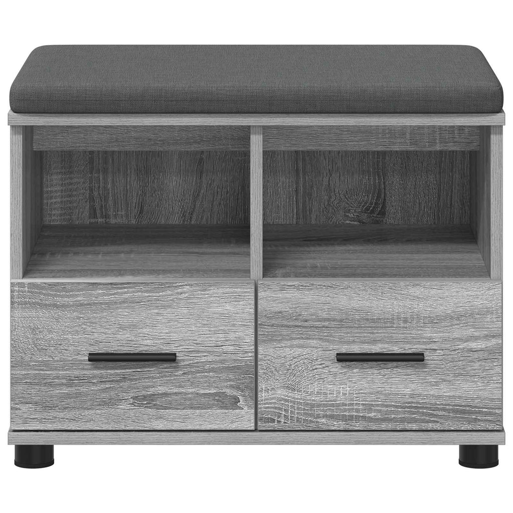 Panca per ingresso con cuscino Sonoma grigia 60 x 38 x 46 cm