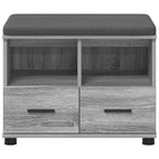 Panca per ingresso con cuscino Sonoma grigia 60 x 38 x 46 cm