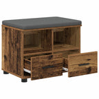 Panca per ingresso con cuscino Legno vecchio 60 x 38 x 46 cm