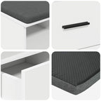 Panca per ingresso con cuscino Bianco 80 x 38 x 46 cm