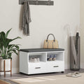 Panca per ingresso con cuscino Bianco 80 x 38 x 46 cm