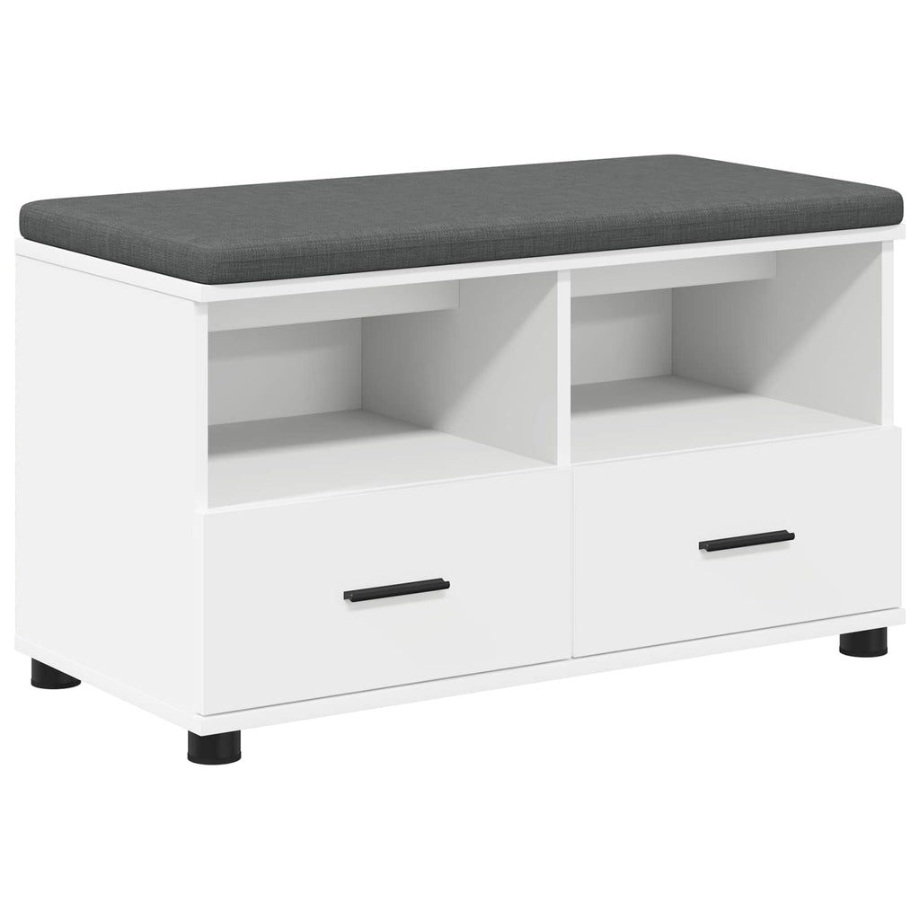 Panca per ingresso con cuscino Bianco 80 x 38 x 46 cm