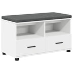 Panca per ingresso con cuscino Bianco 80 x 38 x 46 cm