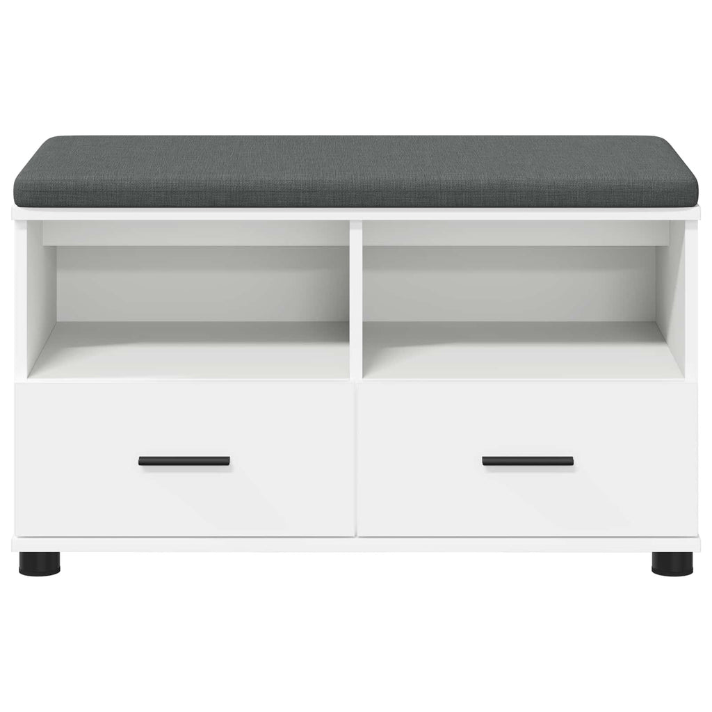 Panca per ingresso con cuscino Bianco 80 x 38 x 46 cm