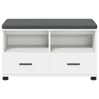 Panca per ingresso con cuscino Bianco 80 x 38 x 46 cm