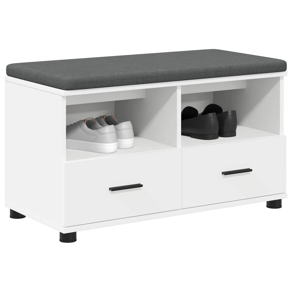 Panca per ingresso con cuscino Bianco 80 x 38 x 46 cm