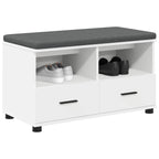 Panca per ingresso con cuscino Bianco 80 x 38 x 46 cm