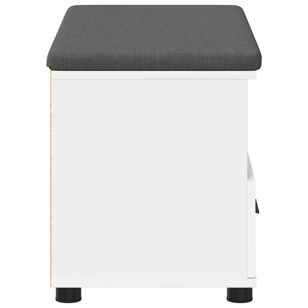 Panca per ingresso con cuscino Bianco 80 x 38 x 46 cm