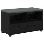 Panca per ingresso con cuscino Rovere Nero 80 x 38 x 46 cm