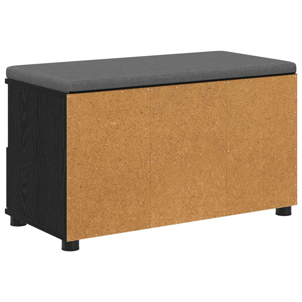 Panca per ingresso con cuscino Rovere Nero 80 x 38 x 46 cm