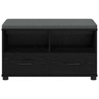 Panca per ingresso con cuscino Rovere Nero 80 x 38 x 46 cm