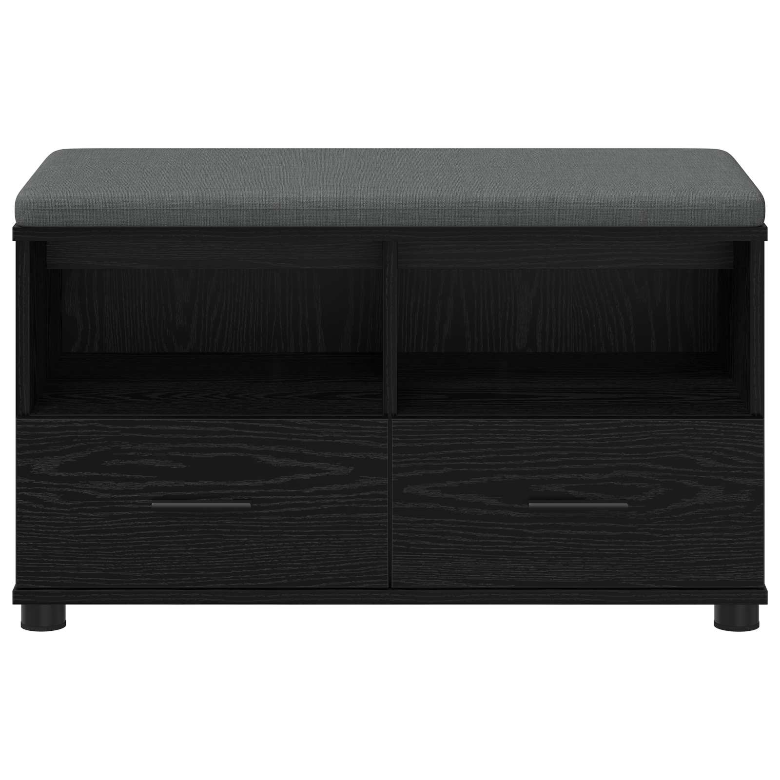 Panca per ingresso con cuscino Rovere Nero 80 x 38 x 46 cm