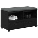 Panca per ingresso con cuscino Rovere Nero 80 x 38 x 46 cm