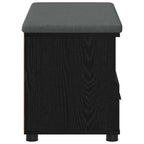 Panca per ingresso con cuscino Rovere Nero 80 x 38 x 46 cm