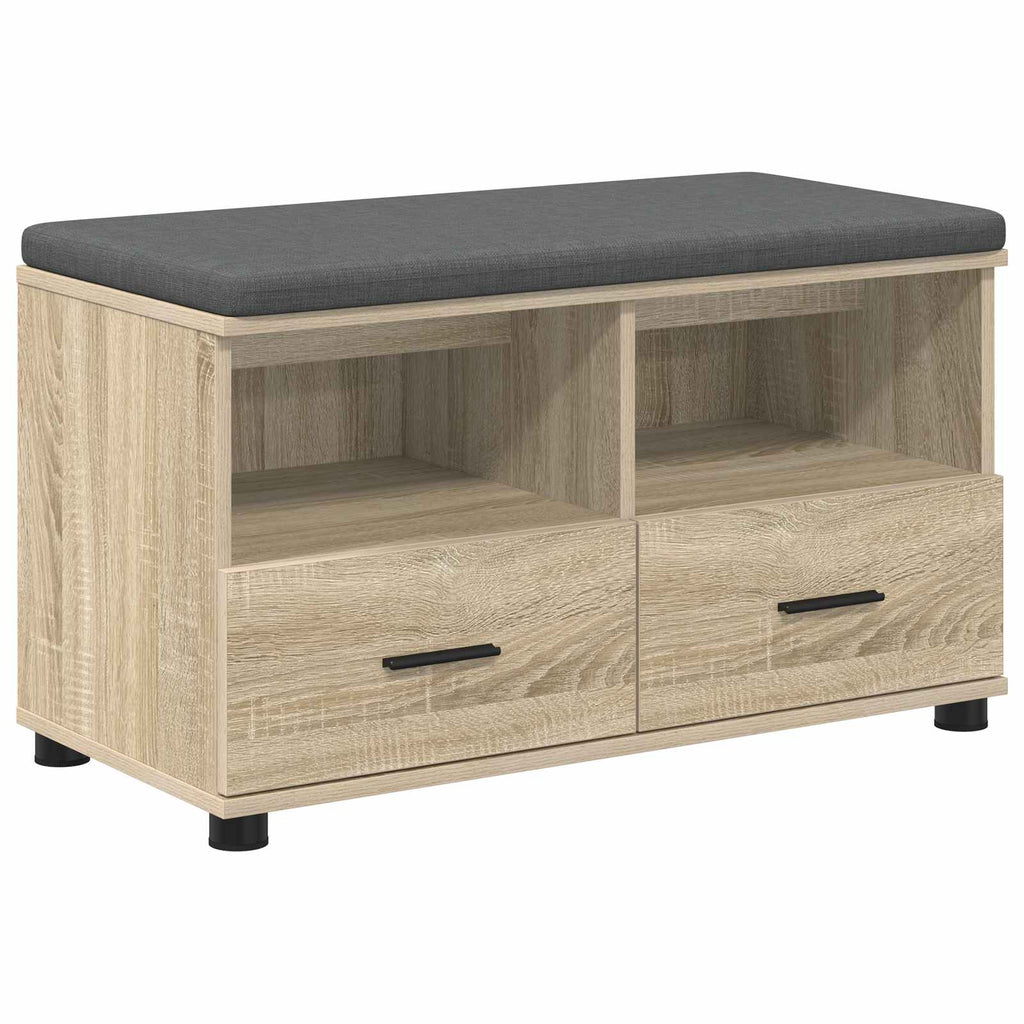 Panca per ingresso con cuscino Rovere Sonoma 80 x 38 x 46 cm