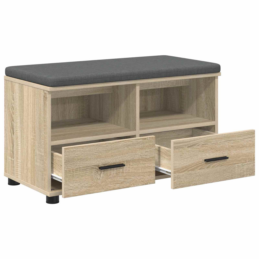 Panca per ingresso con cuscino Rovere Sonoma 80 x 38 x 46 cm