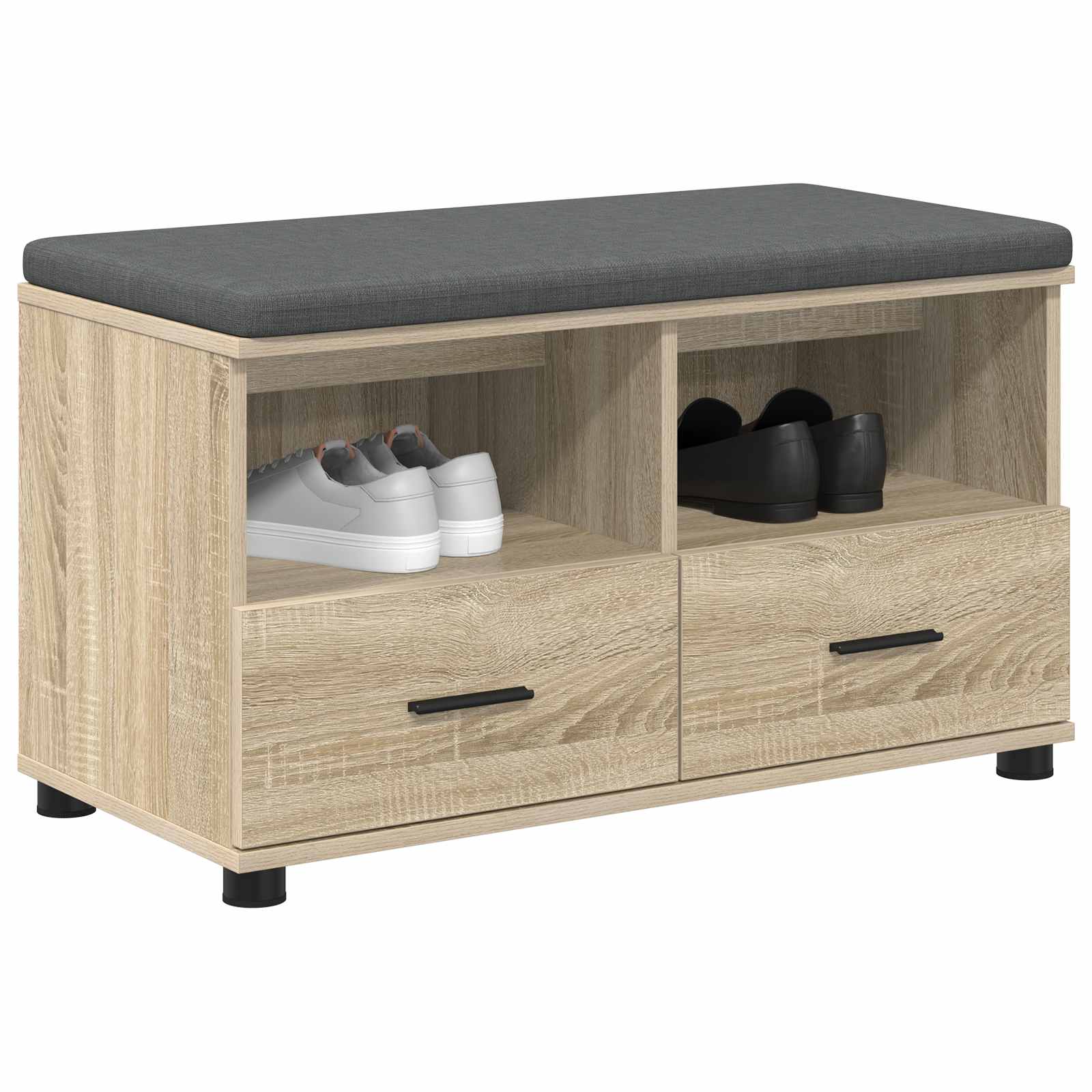 Panca per ingresso con cuscino Rovere Sonoma 80 x 38 x 46 cm