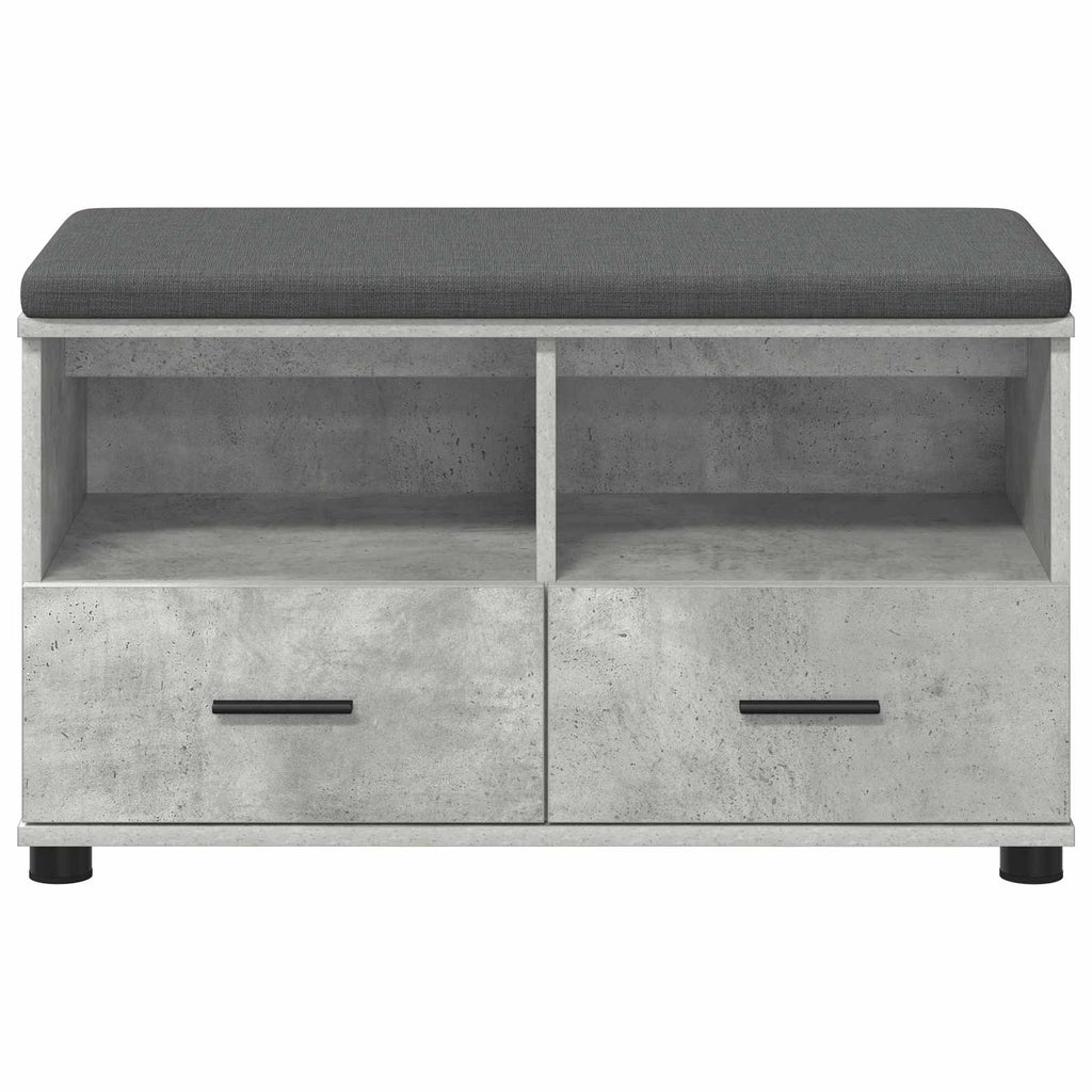 Panca per ingresso con cuscino Grigio Cemento 80 x 38 x 46 cm