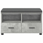 Panca per ingresso con cuscino Grigio Cemento 80 x 38 x 46 cm