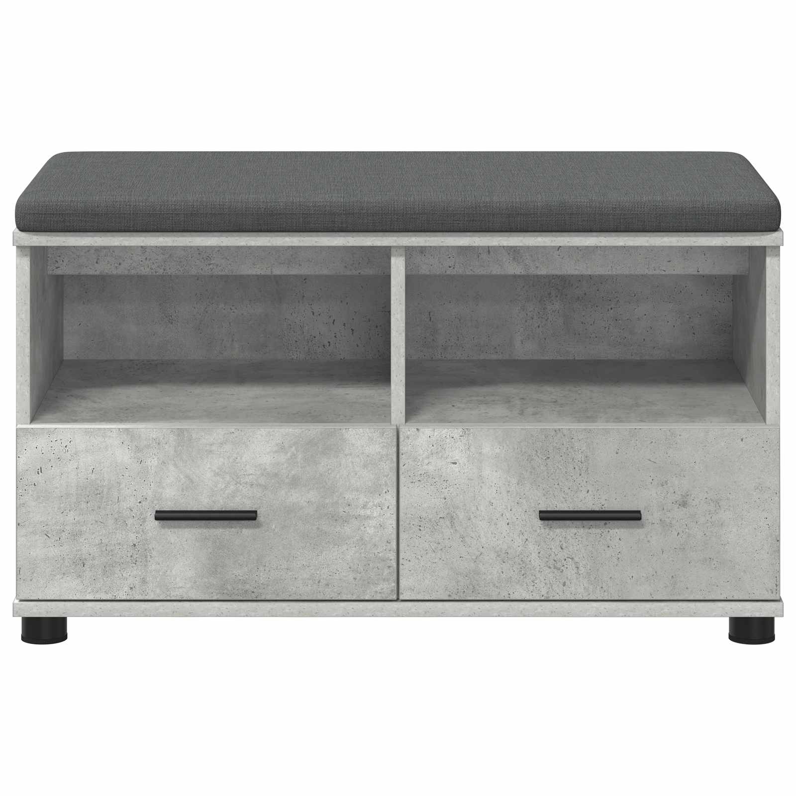 Panca per ingresso con cuscino Grigio Cemento 80 x 38 x 46 cm