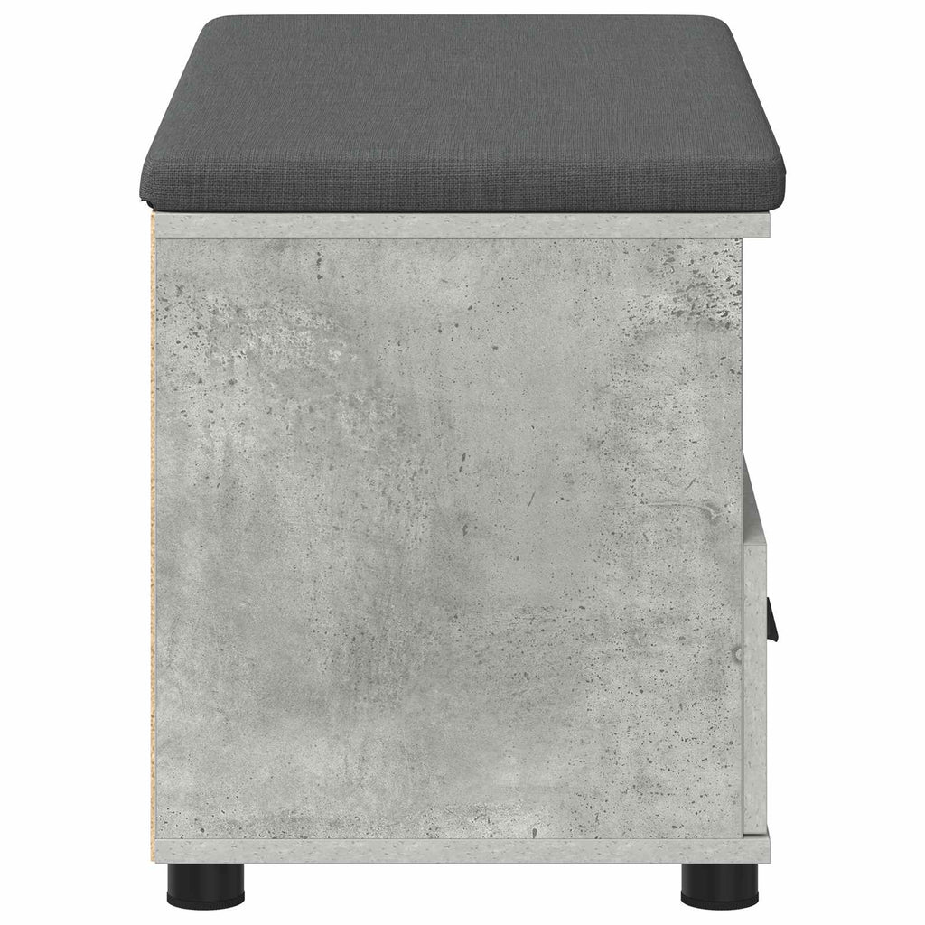 Panca per ingresso con cuscino Grigio Cemento 80 x 38 x 46 cm