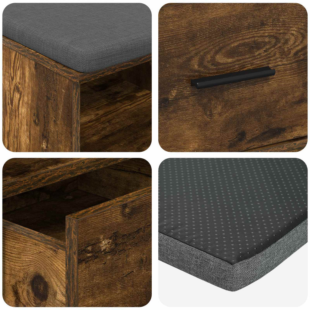 Panca per ingresso Quercia Affumicata 80 x 38 x 46 cm
