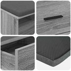 Panca per ingresso con cuscino Sonoma grigia 80 x 38 x 46 cm