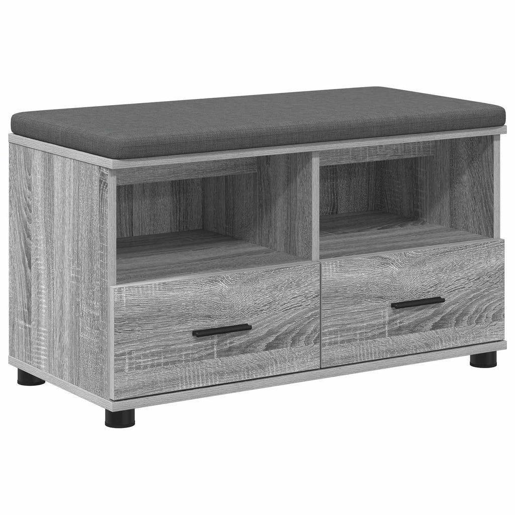 Panca per ingresso con cuscino Sonoma grigia 80 x 38 x 46 cm