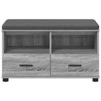 Panca per ingresso con cuscino Sonoma grigia 80 x 38 x 46 cm