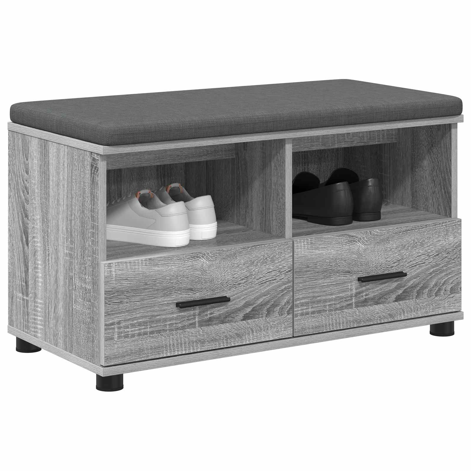 Panca per ingresso con cuscino Sonoma grigia 80 x 38 x 46 cm