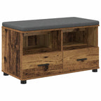 Panca per ingresso con cuscino Legno vecchio 80 x 38 x 46 cm