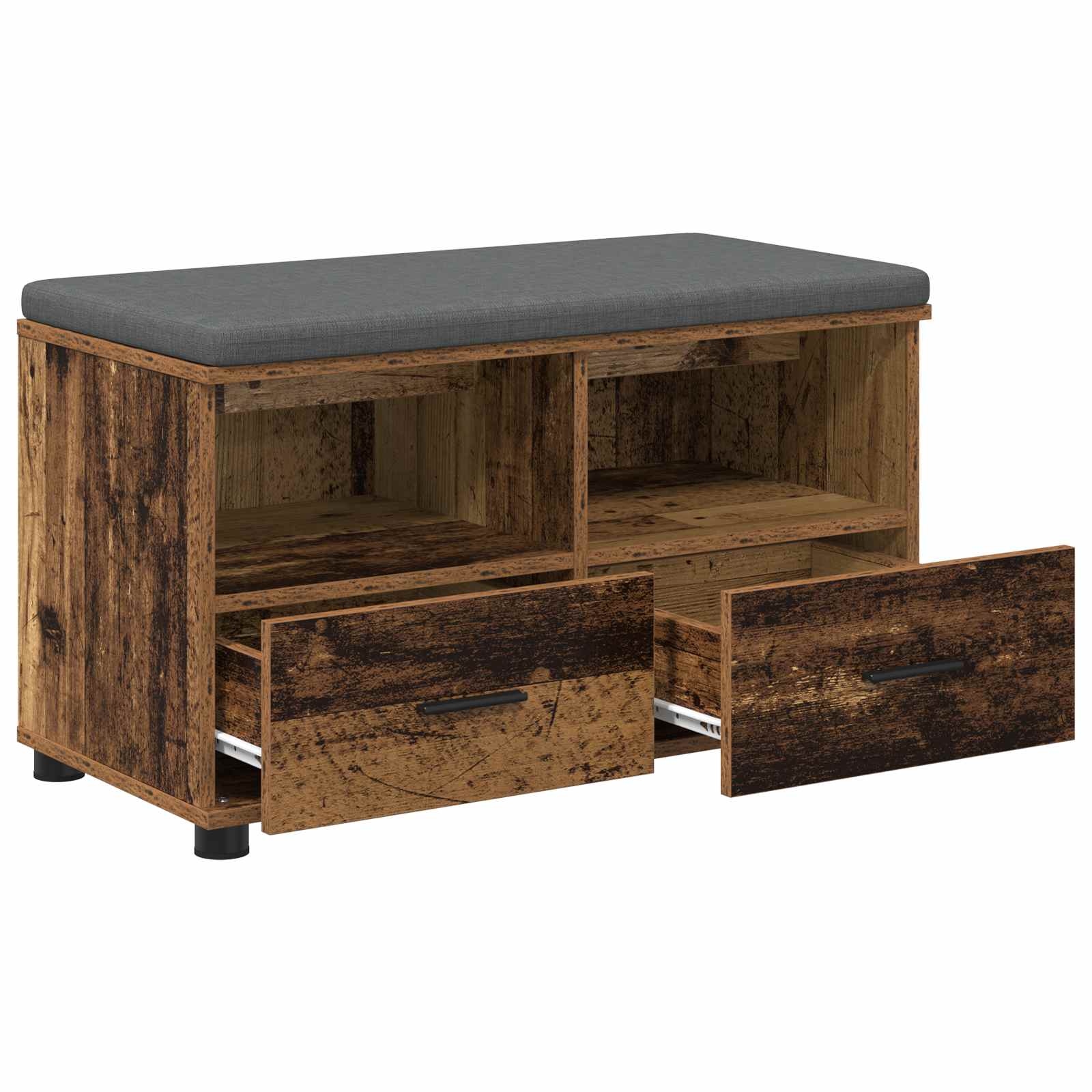 Panca per ingresso con cuscino Legno vecchio 80 x 38 x 46 cm