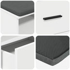 Panca per ingresso con cuscino Bianco 100 x 38 x 46 cm