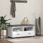 Panca per ingresso con cuscino Bianco 100 x 38 x 46 cm