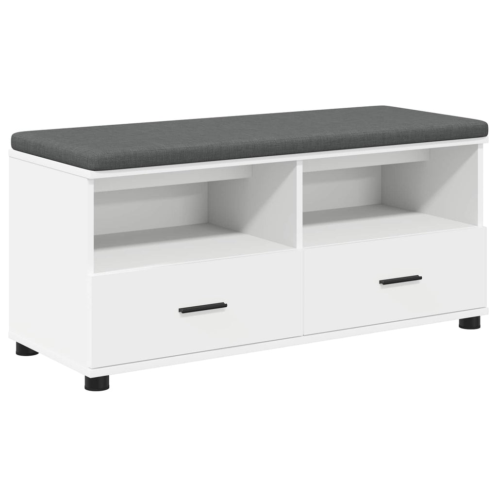 Panca per ingresso con cuscino Bianco 100 x 38 x 46 cm